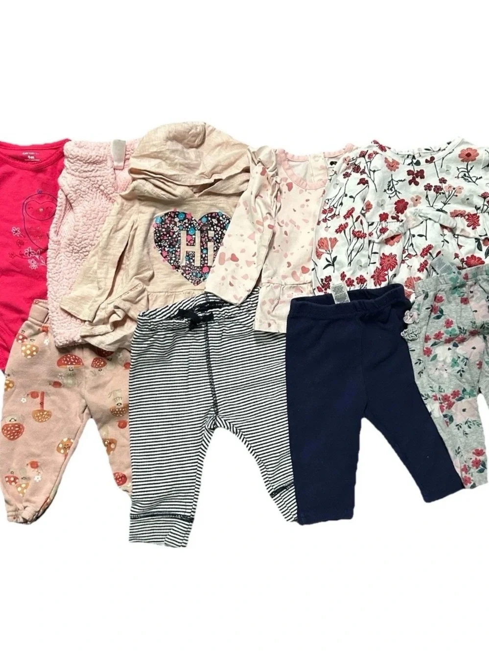 Baby Girl Clothing Long Sleeves Sherpa Vest Sweatpants Size 6-9 Months